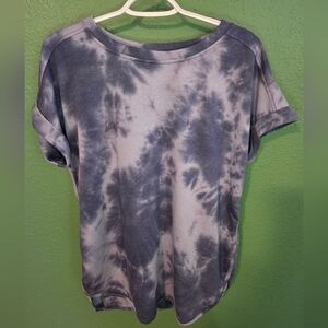 Cupio Blue Tie Dye Short Sleeve Top Size L Relaxed Fit